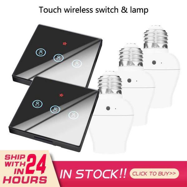 smart home control e26 e27 lamp holder bulb switch light touch wireless 1/2/3 gang 433mhz rf remote wall panel no wires
smart home control e26 e27 lamp holder bulb switch light touch wireless 1/2/3 gang 433mhz rf remote wall panel no wires