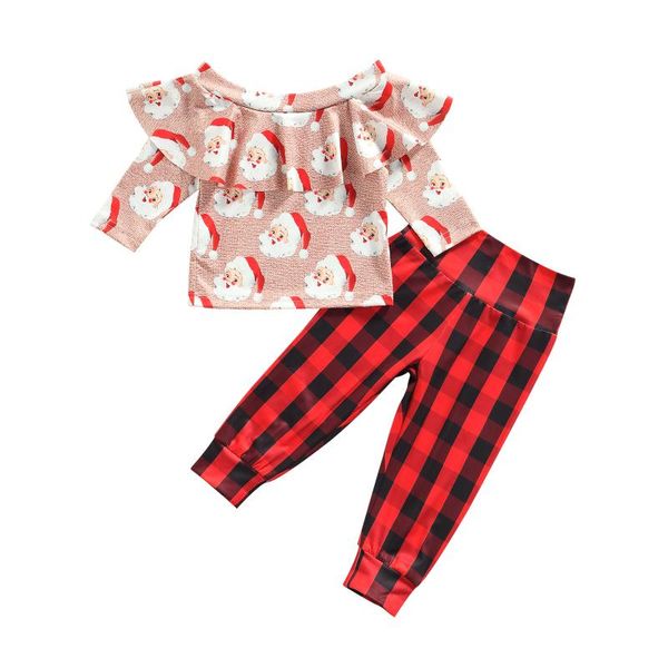 clothing sets baby christmas set girls clothes cartoon santa claus print long sleeve t shirt and red plaid pants, White
clothing sets baby christmas set girls clothes cartoon santa claus print long sleeve t shirt and red plaid pants, White