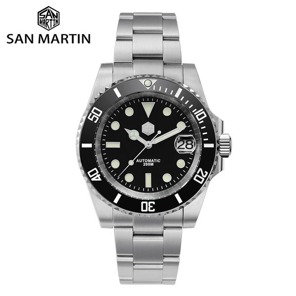 san martin diver water ghost luxury sapphire crystal men automatic mechanical watches ceramic bezel 20bar luminous date windowg, Slivery;brown
san martin diver water ghost luxury sapphire crystal men automatic mechanical watches ceramic bezel 20bar luminous date windowg, Slivery;brown