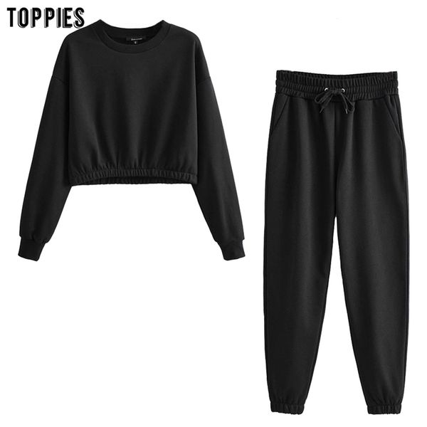women two piece set cropped sweatshirts elastic waist pencil pants solid color fall tracksuits 210421, White
women two piece set cropped sweatshirts elastic waist pencil pants solid color fall tracksuits 210421, White