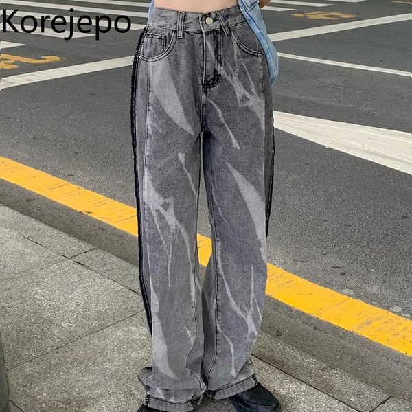 women's jeans korejepo women pants 2021 summer korean chic retro casual street tie-dye high waist loose straight wide leg long, Blue
women's jeans korejepo women pants 2021 summer korean chic retro casual street tie-dye high waist loose straight wide leg long, Blue
