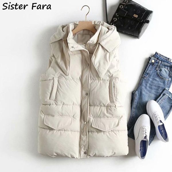 women's vests sister fara cotton ladies hooded thicken down coat loose sleeveless winter for women casual solid color vest, Black;white
women's vests sister fara cotton ladies hooded thicken down coat loose sleeveless winter for women casual solid color vest, Black;white