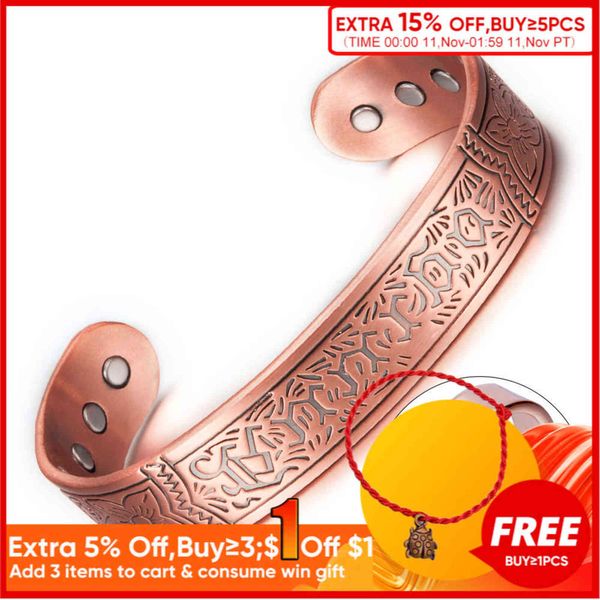 vinterly buy 1 get 1 gift pure copper bracelet men energy magnetic wide adjustable cuff bangles for, Black
vinterly buy 1 get 1 gift pure copper bracelet men energy magnetic wide adjustable cuff bangles for, Black