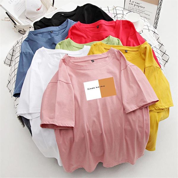 short sleeve summer letter printed women t shirt basic korean cotton tees plus size loose, White
short sleeve summer letter printed women t shirt basic korean cotton tees plus size loose, White