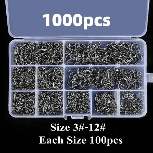 fishing hooks 1000pcs high carbon steel fish hook barbed 3#-12# fishhooks with hole jig carp worm pesca tackle
fishing hooks 1000pcs high carbon steel fish hook barbed 3#-12# fishhooks with hole jig carp worm pesca tackle
