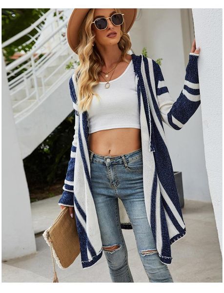 women's knits & tees striped color contrast cardigan sweater women autumn winter 2021 hooded irregular knitted street sweaters coats h2, White
women's knits & tees striped color contrast cardigan sweater women autumn winter 2021 hooded irregular knitted street sweaters coats h2, White