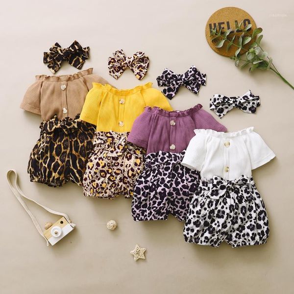 3pcs baby girl clothes ruffle button tshirt leopard shorts headband set born clothing toddler girls outfits sets, White
3pcs baby girl clothes ruffle button tshirt leopard shorts headband set born clothing toddler girls outfits sets, White