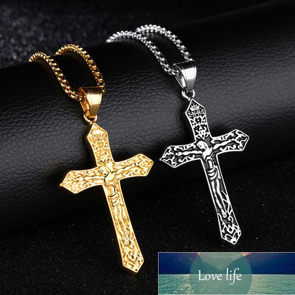 hnsp punk gold jesus cross pendant necklace for men factory price expert design quality latest style original status, Silver
hnsp punk gold jesus cross pendant necklace for men factory price expert design quality latest style original status, Silver