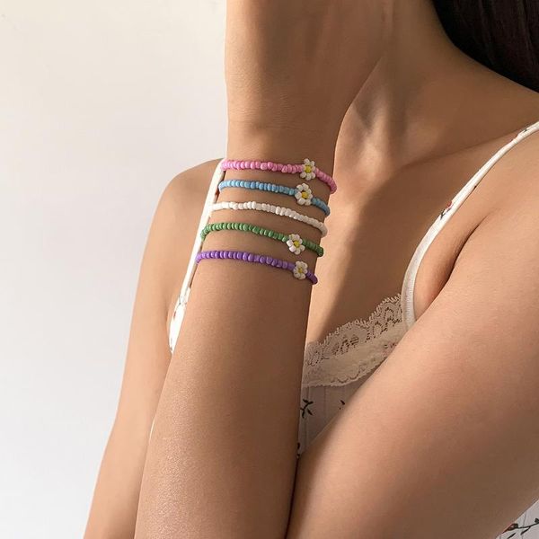 charm bracelets rs 5pcs/set korean clorful flower beaded wristlets handmade boho bracelet for women summer bohemia jewelry, Golden;silver
charm bracelets rs 5pcs/set korean clorful flower beaded wristlets handmade boho bracelet for women summer bohemia jewelry, Golden;silver