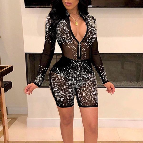 women's jumpsuits & rompers 2021 fashion women long sleeved jumpsuit with deep v sequins and drill mesh back zipper closure, Black;white
women's jumpsuits & rompers 2021 fashion women long sleeved jumpsuit with deep v sequins and drill mesh back zipper closure, Black;white