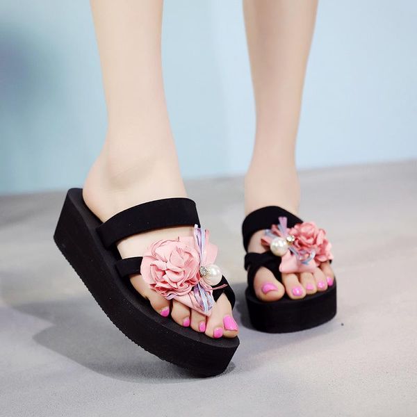slippers style women summer artificial pearl floral beach shoes woman flip flops platform size 35-42, Black
slippers style women summer artificial pearl floral beach shoes woman flip flops platform size 35-42, Black