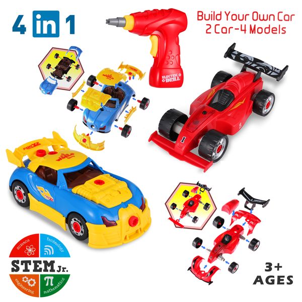 4 in 1 diy assembly car model building kit kids drill screws toys take apart racing car with lights and sound building car model
4 in 1 diy assembly car model building kit kids drill screws toys take apart racing car with lights and sound building car model