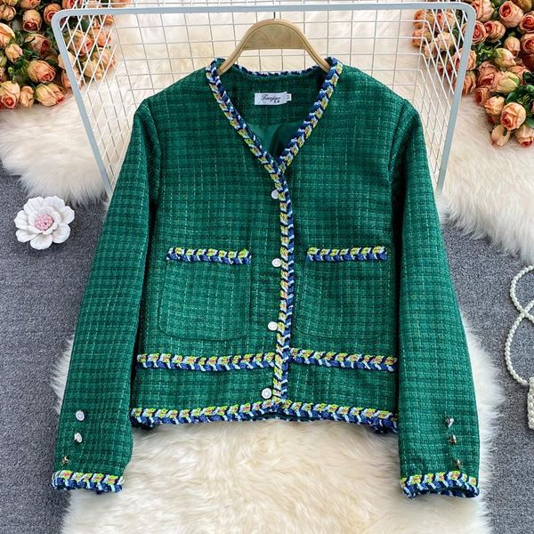 women's jackets tweed jacket, french vintage wool casual plaid clothing, autumn and winter jacket, Black;brown
women's jackets tweed jacket, french vintage wool casual plaid clothing, autumn and winter jacket, Black;brown