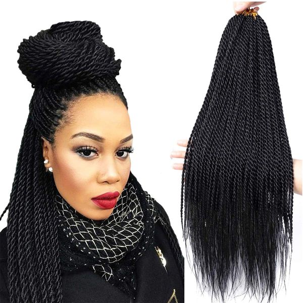 senegalese twist crochet hair 4 colors avaliable for women low temperature fiber synthetic senegalese twist hair extensions, Black
senegalese twist crochet hair 4 colors avaliable for women low temperature fiber synthetic senegalese twist hair extensions, Black