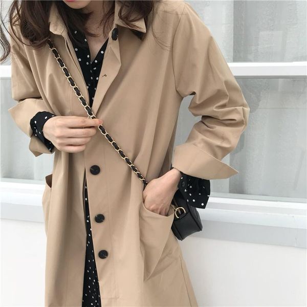 women's trench coats ladies korean outwear sungtin women oversize long coat single breasted windbreaker loose chic office, Tan;black
women's trench coats ladies korean outwear sungtin women oversize long coat single breasted windbreaker loose chic office, Tan;black