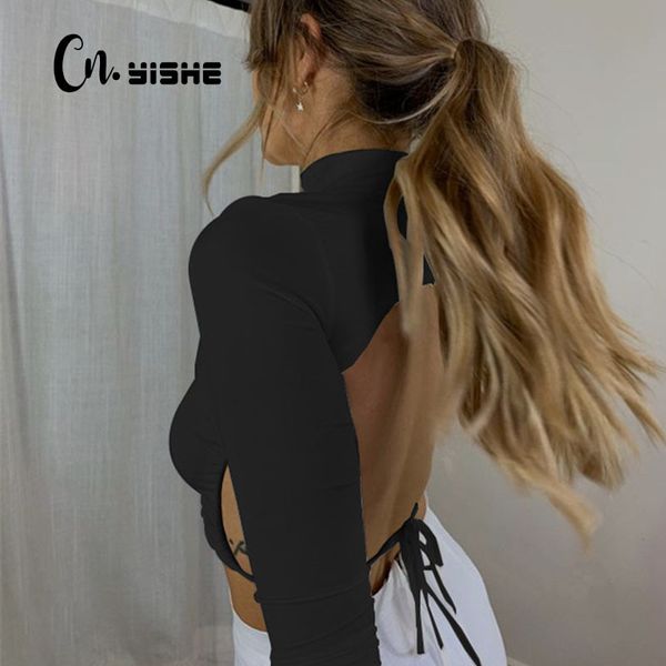cnyishe backless lace up long sleeve crop aututmn women t-shirts slim fit solid clothes tees cropped shirts blusa 210419, White
cnyishe backless lace up long sleeve crop aututmn women t-shirts slim fit solid clothes tees cropped shirts blusa 210419, White