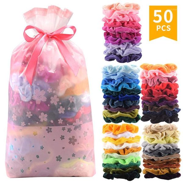 pcs velvet elastic hair bands scrunchies stretchy ponytail loop holder smr881