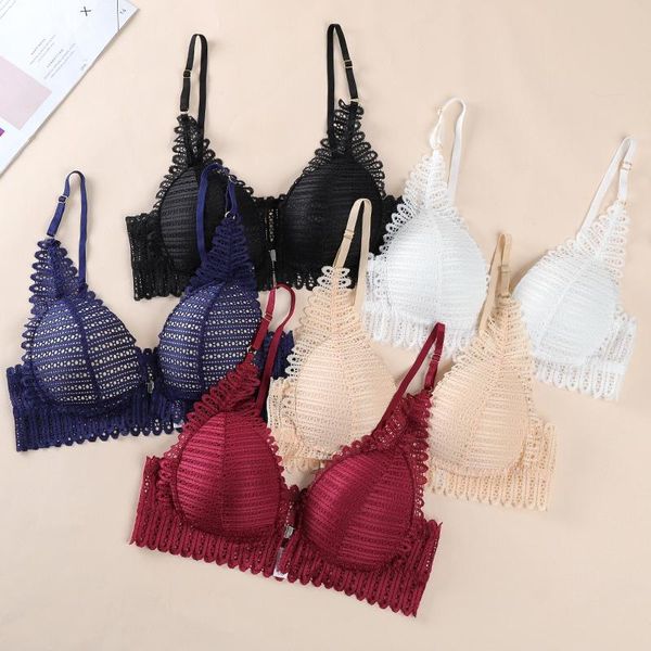 bras women wireless backless bralette front closure lace push up comfort lingeries, Red;black
bras women wireless backless bralette front closure lace push up comfort lingeries, Red;black