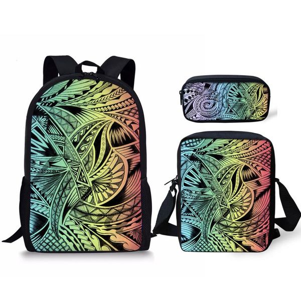 school bags polynesian rainbow printing sets backpacks for college girls tonga art design with pencil case
school bags polynesian rainbow printing sets backpacks for college girls tonga art design with pencil case