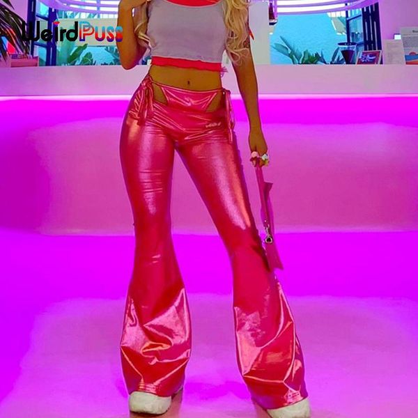 women's pants & capris weird puss faux leather flare y2k women fake two bandage hollow neon pink trousers stretch casual wild streetwea, Black;white
women's pants & capris weird puss faux leather flare y2k women fake two bandage hollow neon pink trousers stretch casual wild streetwea, Black;white