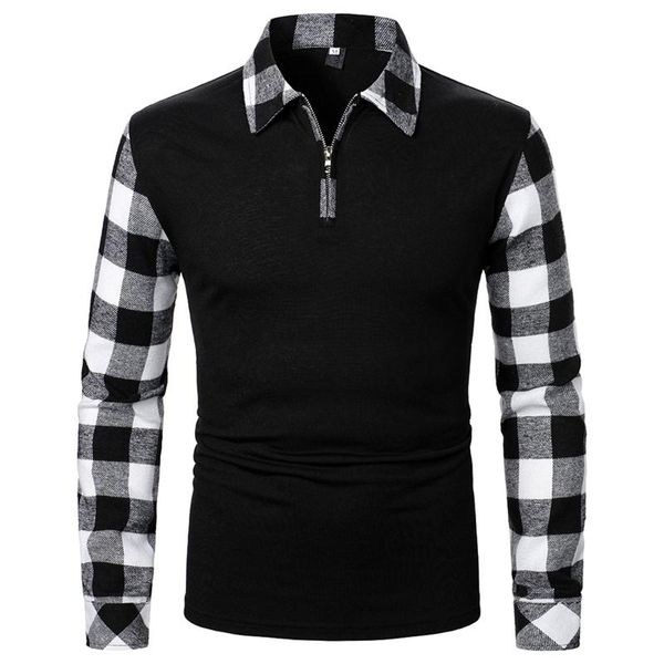 men's casual shirts color matching plaid turn-down collar shirt male fashion design zipper lapel long sleeve blouse streetwear, White;black
men's casual shirts color matching plaid turn-down collar shirt male fashion design zipper lapel long sleeve blouse streetwear, White;black