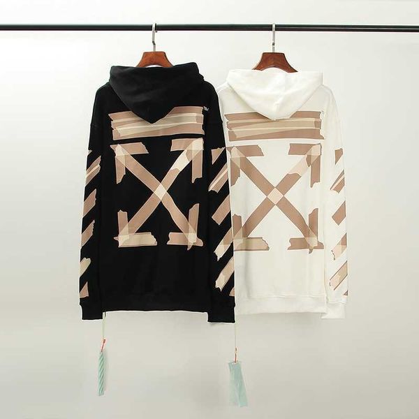 hoodiesOff ow airport yellow tape men' and women' European loose hooded sweater, White
hoodiesOff ow airport yellow tape men' and women' European loose hooded sweater, White