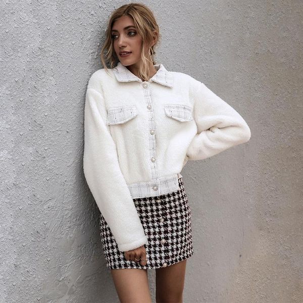 women's jackets dabourfeel women faux lam pluche jas winter mode button casual pocket turn down crack long mouw white overjas 2021, Black;brown
women's jackets dabourfeel women faux lam pluche jas winter mode button casual pocket turn down crack long mouw white overjas 2021, Black;brown