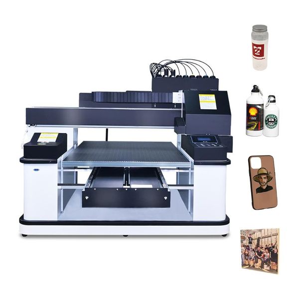 printers uv printer automatic a1 6090 printing machine with 3 printhead flatbed varnish for phone case bottle glass metal