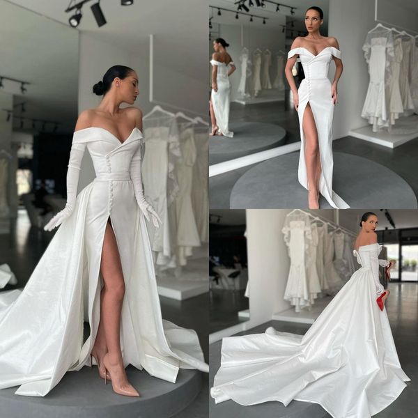 elegant satin mermaid side split wedding dresses bride gowns 2021 off the shoulder long sleeve nigerian vestido de novia, White
elegant satin mermaid side split wedding dresses bride gowns 2021 off the shoulder long sleeve nigerian vestido de novia, White