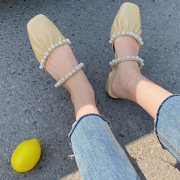 2021 spring and summer slippers design feels all-match pearl fold retro square head bag INS tide fashion fairy, Rice white
2021 spring and summer slippers design feels all-match pearl fold retro square head bag INS tide fashion fairy, Rice white
