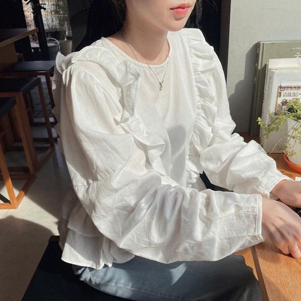 women's blouses & shirts early autumn korean age-reducing blouse female round neck wooden ear loose blusa wild puff sleeve shirt dk1291, White
women's blouses & shirts early autumn korean age-reducing blouse female round neck wooden ear loose blusa wild puff sleeve shirt dk1291, White