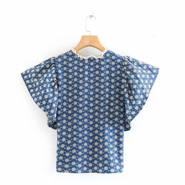 blouses round neck embroidery female shirt summer new loose vintage denim foreign style sweet chic women's, White
blouses round neck embroidery female shirt summer new loose vintage denim foreign style sweet chic women's, White