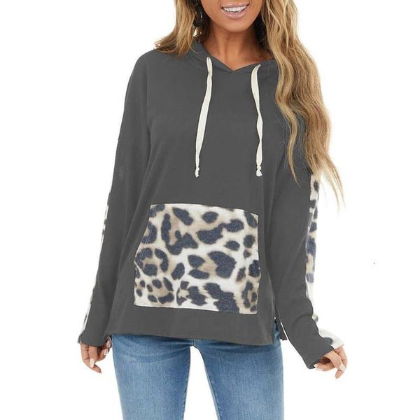 women casual leopard print long sleeve pocket color block drawstring hoodie autumn pullover pure fashion sudaderas, Black
women casual leopard print long sleeve pocket color block drawstring hoodie autumn pullover pure fashion sudaderas, Black