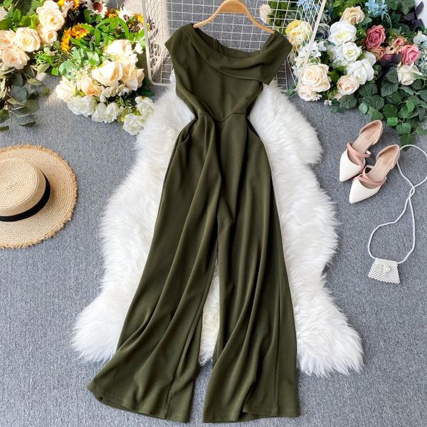 women's jumpsuits & rompers ladies' slant shoulder collar simple solid color high waist thin drape wide leg women one-piece overal, Black;white
women's jumpsuits & rompers ladies' slant shoulder collar simple solid color high waist thin drape wide leg women one-piece overal, Black;white