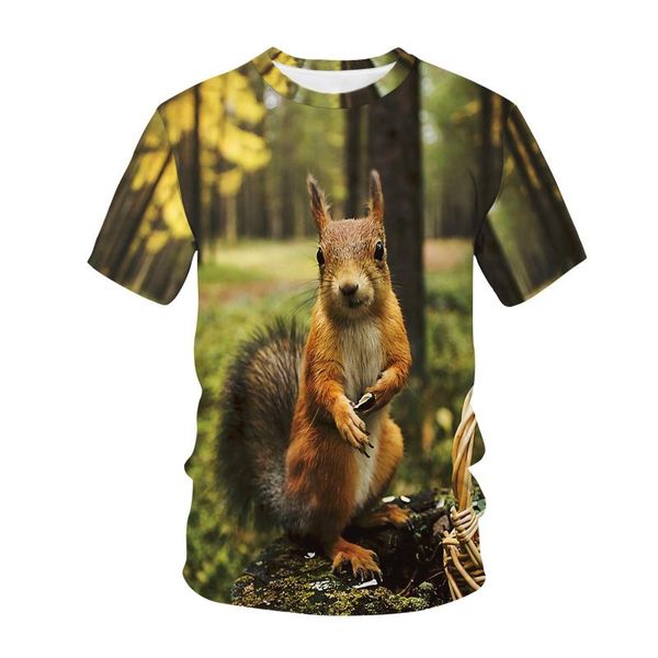 women's t-shirt summer three-dimensional 3d cute squirrel pattern men and women fashion short-sleeved harajuku hip-hop t-shir, White
women's t-shirt summer three-dimensional 3d cute squirrel pattern men and women fashion short-sleeved harajuku hip-hop t-shir, White