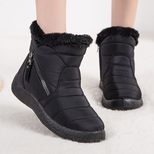 women boots waterproof solid color snow boots winter shoes woman zipper non-slip women ankle boots flats winter bottes femmes 222, Black
women boots waterproof solid color snow boots winter shoes woman zipper non-slip women ankle boots flats winter bottes femmes 222, Black