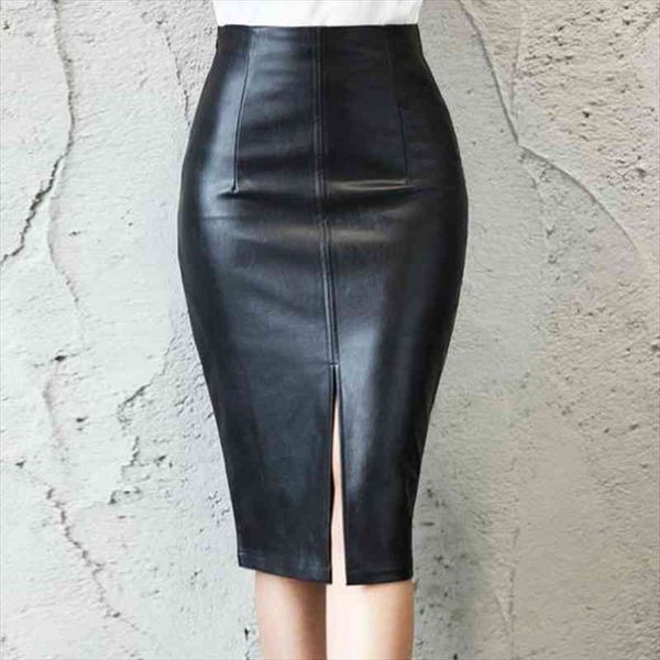 pu leather midi autumn winter womens skirt package hip front or back slit pencil, Black
pu leather midi autumn winter womens skirt package hip front or back slit pencil, Black