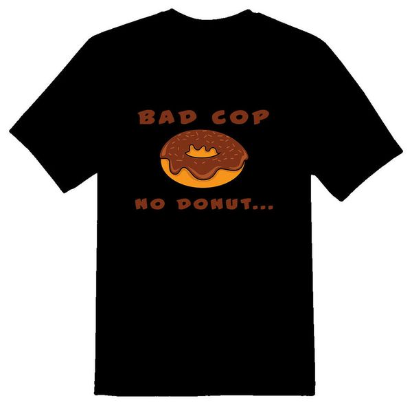 bad cop no donut black or white tee, White;black