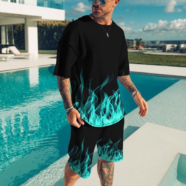 jogging clothing sports suit set men two pieces t-shirt and short the flame print loose summer solid color shorts fashion tracksuits, Black;red
jogging clothing sports suit set men two pieces t-shirt and short the flame print loose summer solid color shorts fashion tracksuits, Black;red