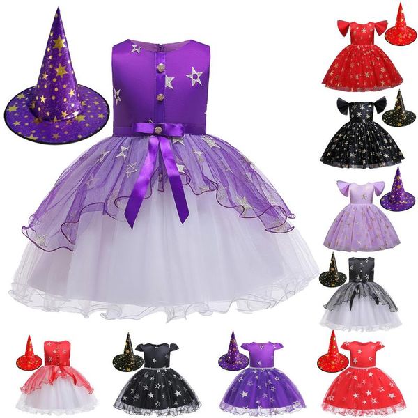 girl's dresses halloween witch costume girls dress up hat ruffle tulle tutu christmas kids evening party star embroidery, Red;yellow
girl's dresses halloween witch costume girls dress up hat ruffle tulle tutu christmas kids evening party star embroidery, Red;yellow