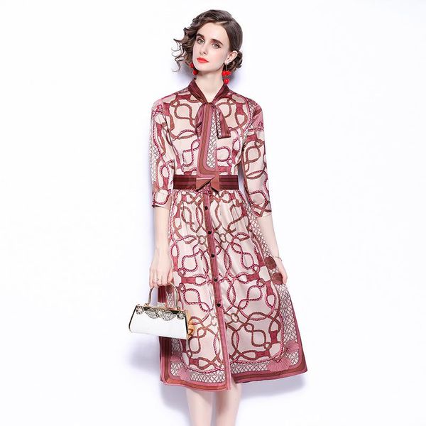 party dresses spring autumn women's dress european commuter bow neck geometric print slim female waist x776, White;black
party dresses spring autumn women's dress european commuter bow neck geometric print slim female waist x776, White;black