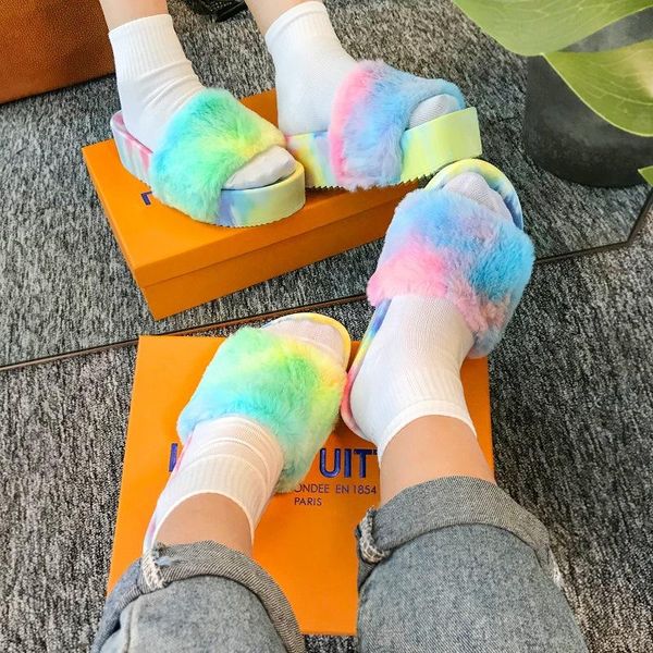 women house platform slippers faux fur warm shoes woman slip on female slides cozy home furry for, Black
women house platform slippers faux fur warm shoes woman slip on female slides cozy home furry for, Black