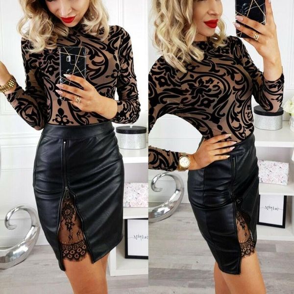 skirts est 2021 summer women ol formal lace spliced stretch high waist pu faux leather short bodycon zipper pencil mini skirt black
skirts est 2021 summer women ol formal lace spliced stretch high waist pu faux leather short bodycon zipper pencil mini skirt black