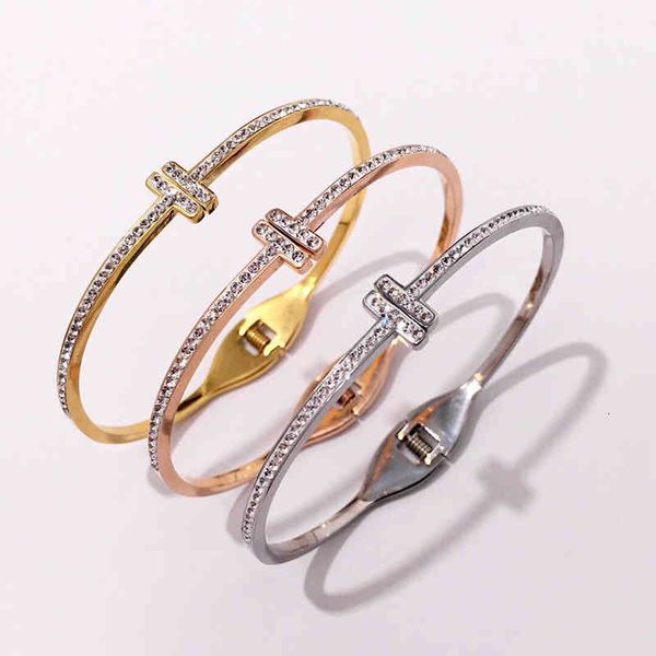 charm bracelets 56 jewelry independent design style exquisite double t single row sticky white mud drill spring buckle titanium steel bracel, Golden;silver
charm bracelets 56 jewelry independent design style exquisite double t single row sticky white mud drill spring buckle titanium steel bracel, Golden;silver