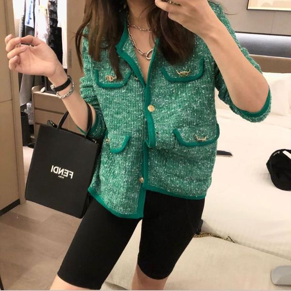 2021 spring/summer ladies jacket fashion all-match casual outdoor slim woven small fragrant gold buckle cardigan, Black;brown
2021 spring/summer ladies jacket fashion all-match casual outdoor slim woven small fragrant gold buckle cardigan, Black;brown