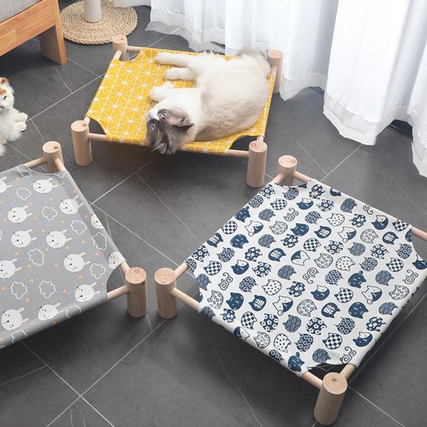 cat beds & furniture summer wooden elevated bed house hammock wood canvas dog lounge for small dogs puppy durable pet products
cat beds & furniture summer wooden elevated bed house hammock wood canvas dog lounge for small dogs puppy durable pet products