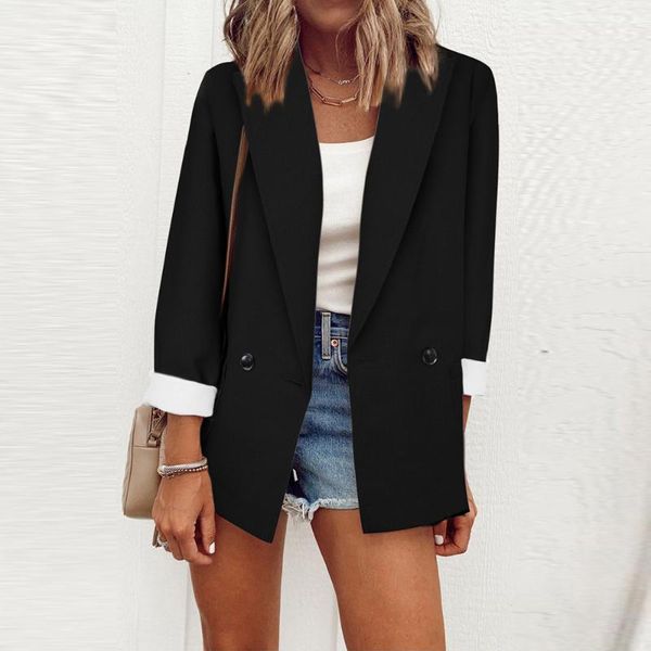 women's suits & blazers kalenmos korean women solid color long-sleeved suit office lady stitching slim jacket all-match casual woman to, White;black
women's suits & blazers kalenmos korean women solid color long-sleeved suit office lady stitching slim jacket all-match casual woman to, White;black