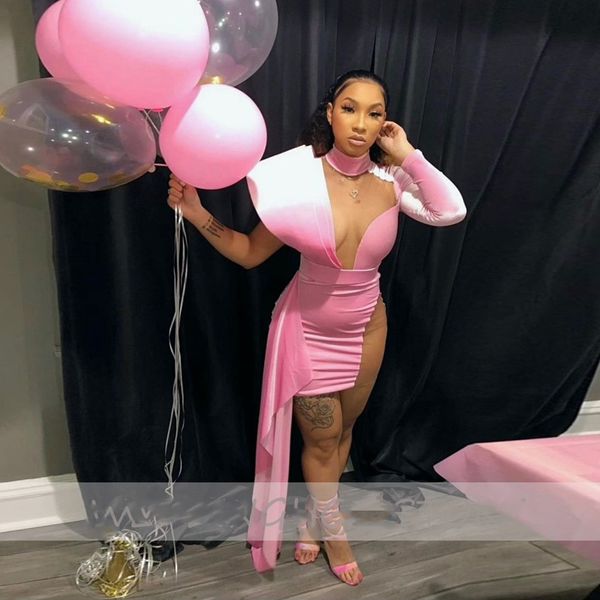 mermaid evening dresses short 2022 pink deep v-neck hight side split velour prom gowns bodice long sleeve vestidos de fiesta, Black;red
mermaid evening dresses short 2022 pink deep v-neck hight side split velour prom gowns bodice long sleeve vestidos de fiesta, Black;red