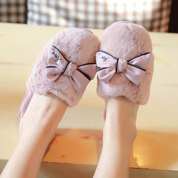 designer round toe fur sandals women sweet bow flip flops ladies black/pink home slippers warm plush slides pantufa c141
designer round toe fur sandals women sweet bow flip flops ladies black/pink home slippers warm plush slides pantufa c141