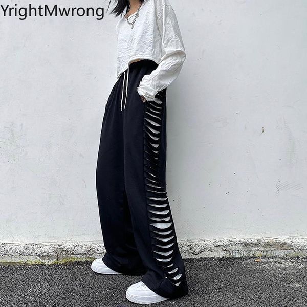 high waist loose straight solid black contrast ripped hole harem wide pant streetwear korean fall sweatpant cotton 2021 harajuku women', Black;white
high waist loose straight solid black contrast ripped hole harem wide pant streetwear korean fall sweatpant cotton 2021 harajuku women', Black;white